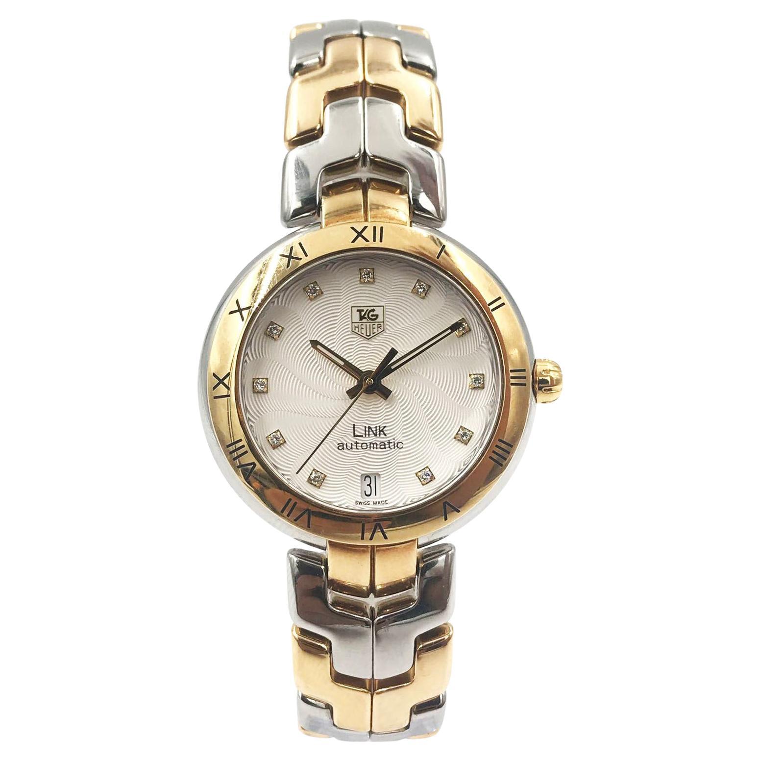 TAG Heuer Montre automatique suisse à maillons en acier et or bicolore pour femmes WAT2350.BB0957 en vente