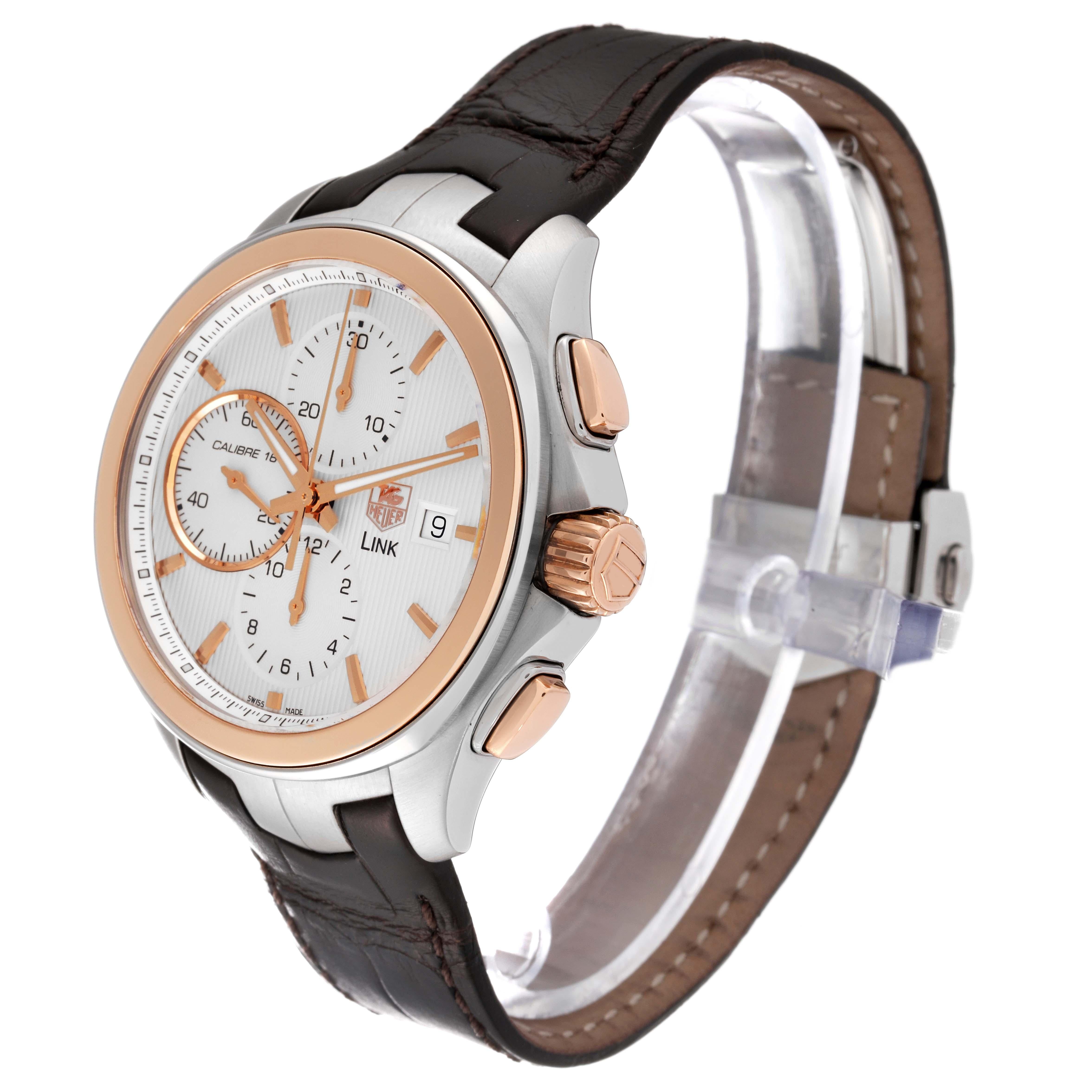 Men's TAG Heuer Link Steel Rose Gold Chronograph Mens Watch CAT2050 For Sale