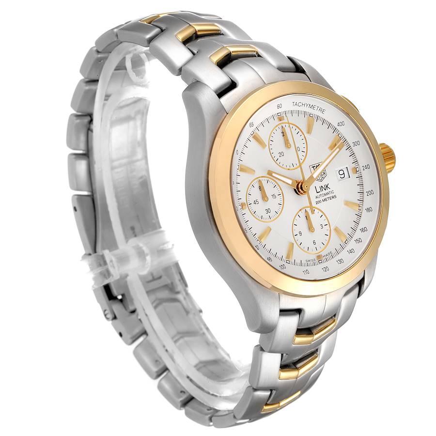 TAG Heuer Link Stahl Gelbgold Chronograph Herrenuhr CJF2150 Box Card im Zustand „Hervorragend“ im Angebot in Atlanta, GA