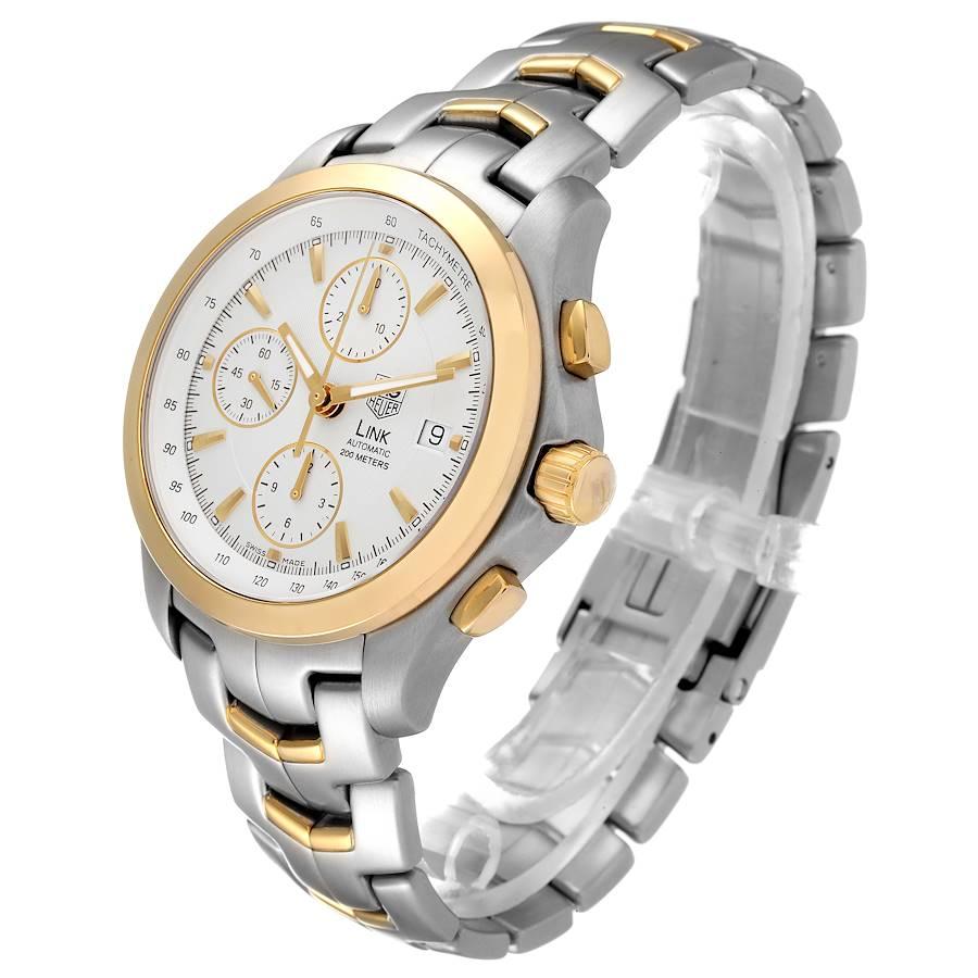 TAG Heuer Link Stahl Gelbgold Chronograph Herrenuhr CJF2150 Box Card im Angebot 1