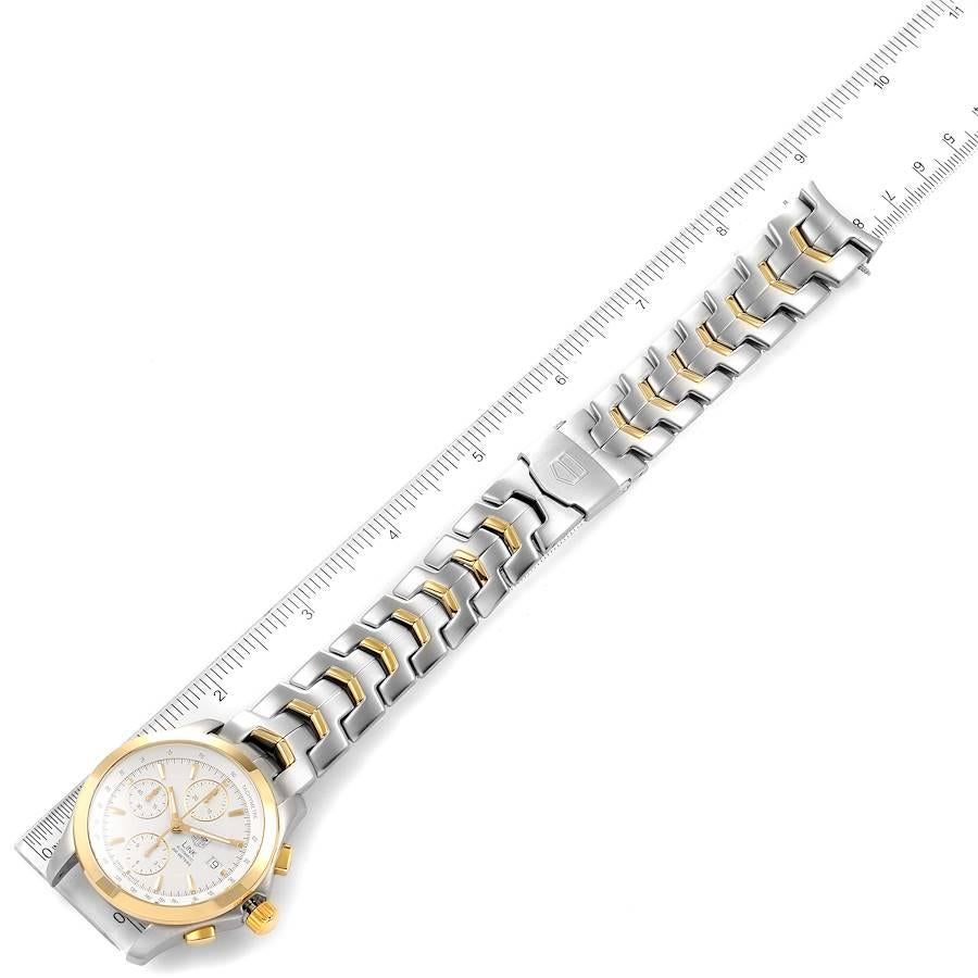TAG Heuer Link Stahl Gelbgold Chronograph Herrenuhr CJF2150 Box Card im Angebot 5