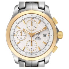 TAG Heuer Link Steel Yellow Gold Chronograph Mens Watch CJF2150 Box Card