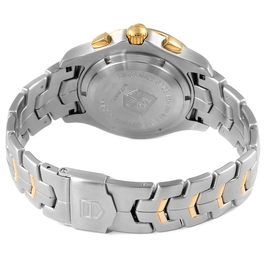 TAG Heuer Link Steel Yellow Gold Chronograph Mens Watch CJF2150 Card For Sale 3
