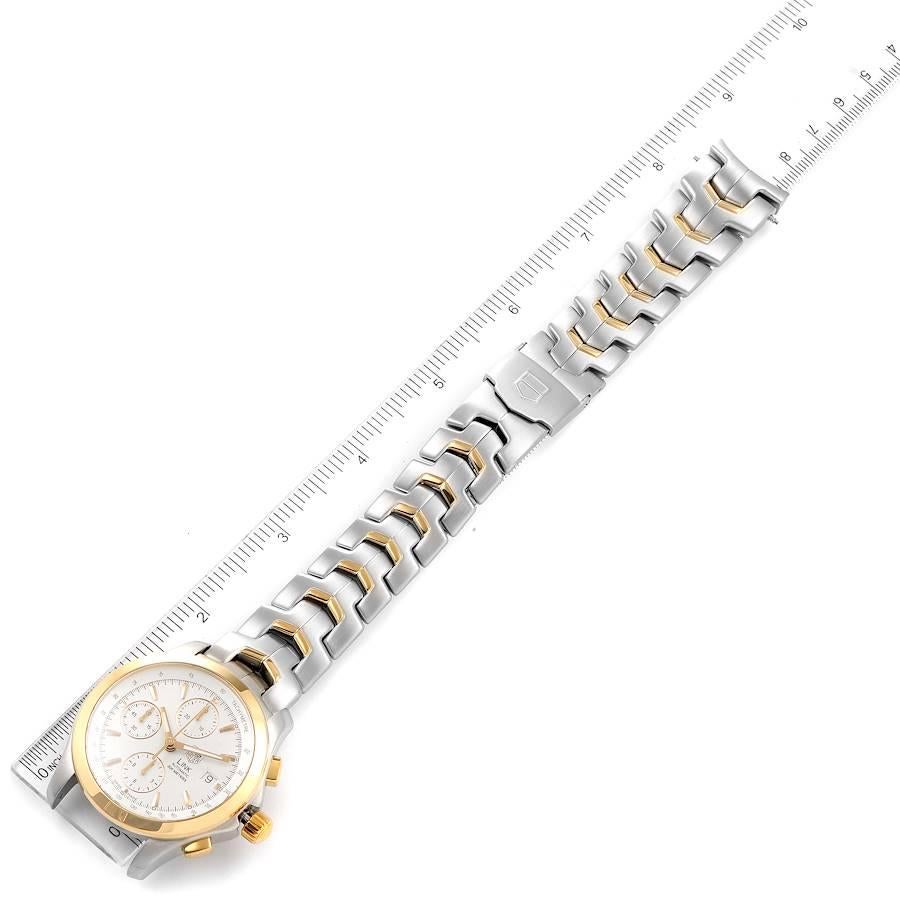 TAG Heuer Link Steel Yellow Gold Chronograph Mens Watch CJF2150 Card For Sale 4
