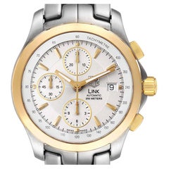 TAG Heuer Link Steel Yellow Gold Chronograph Mens Watch CJF2150 Card