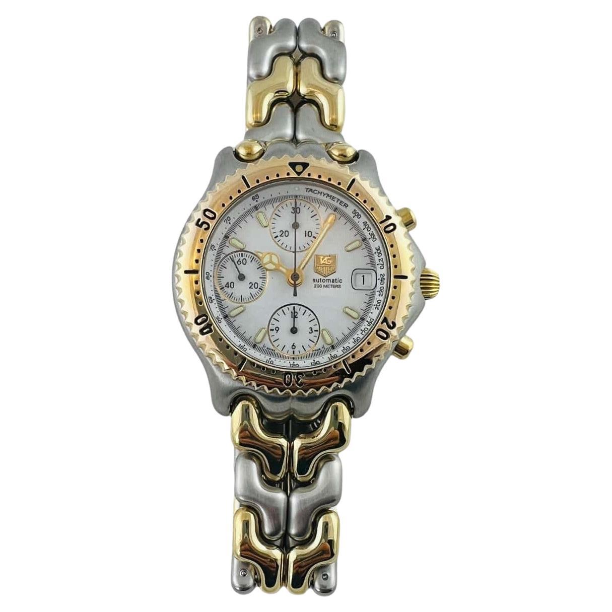 TAG Heuer Montre chronographe à maillons bicolores automatique CG2120-RO en vente