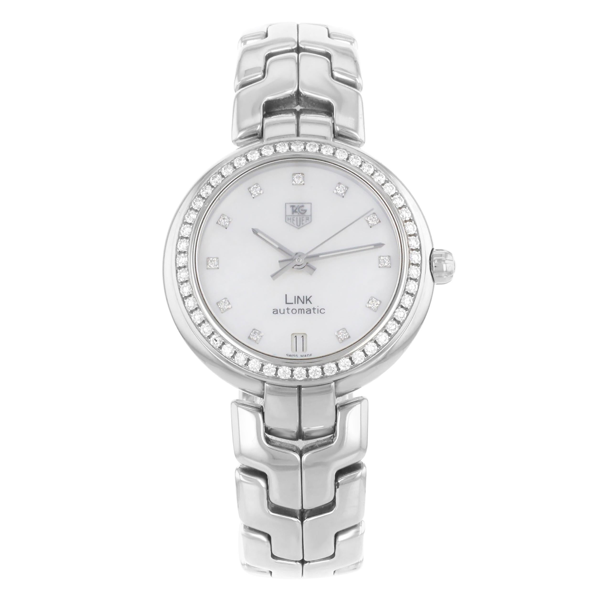 TAG Heuer Link White MOP Dial Steel Automatic Ladies Watch WAT2314.BA0956