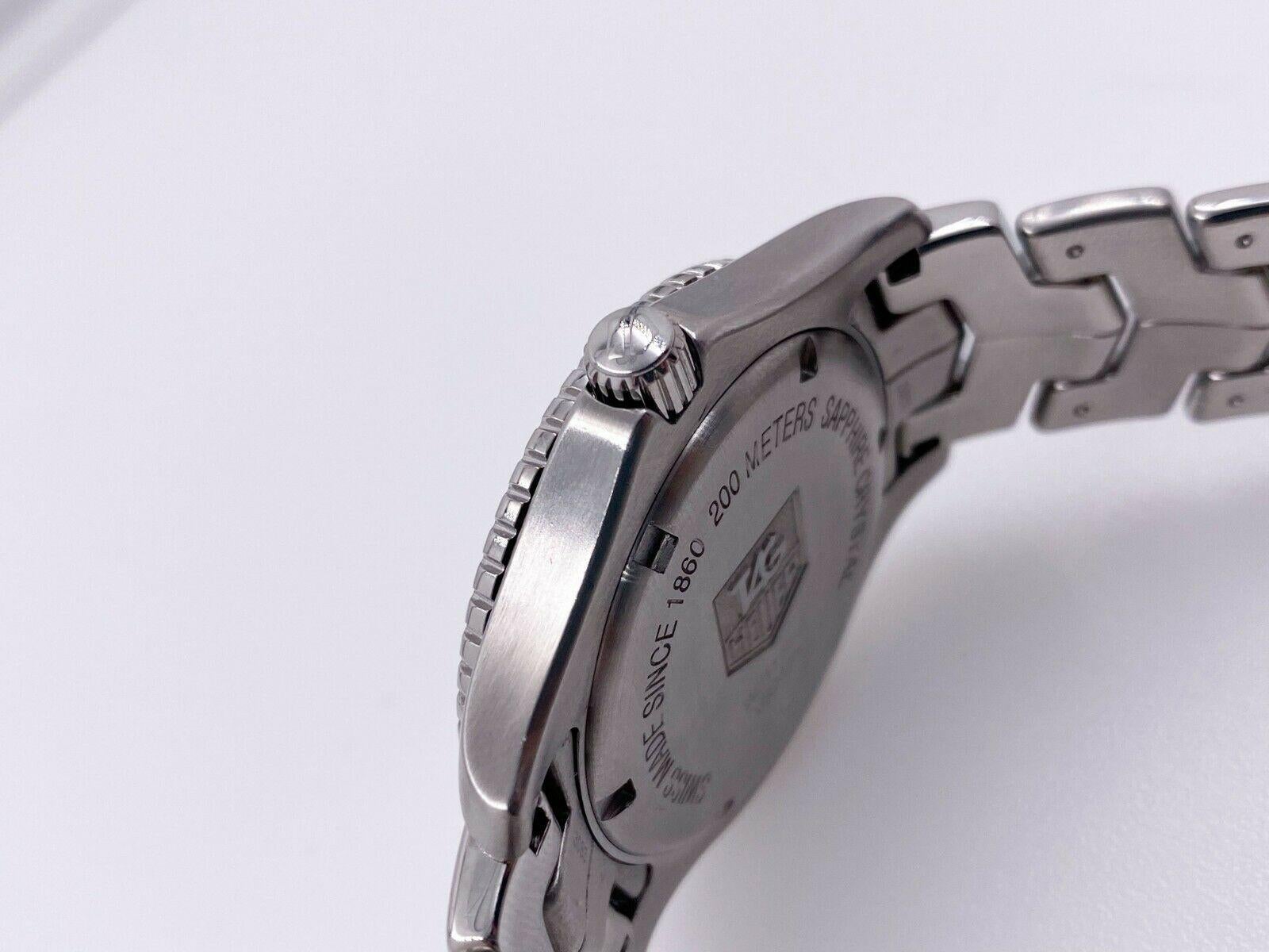 Tag Heuer Link WJ1117-0 Edelstahl-Kastenpapiere mit schwarzem Diamant-Zifferblatt und Lünette 2