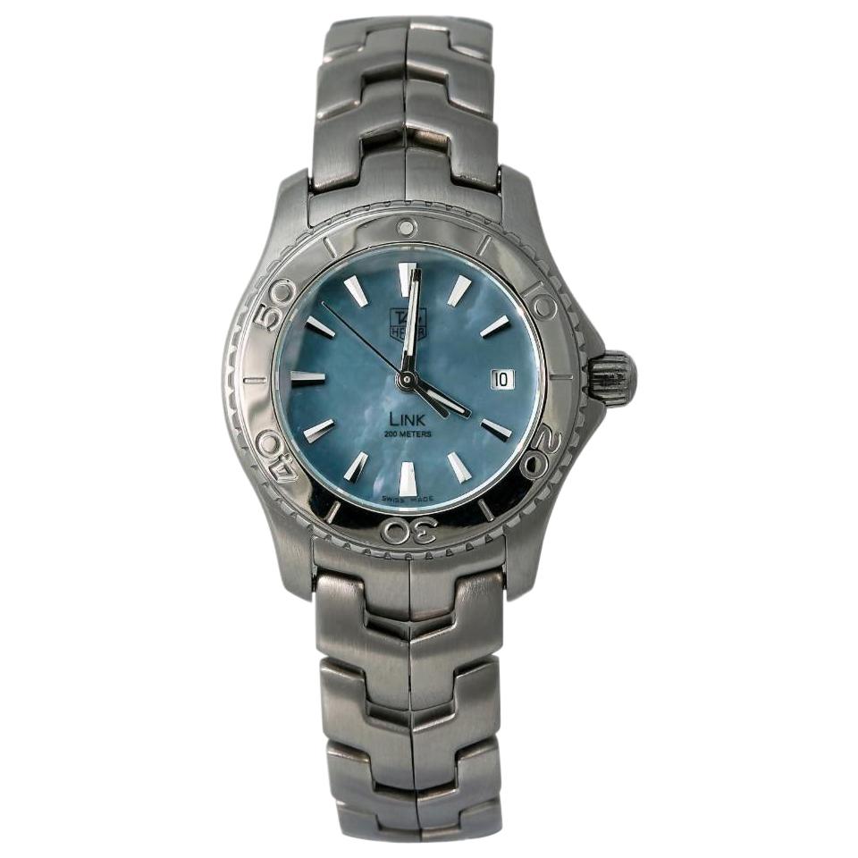 TAG Heuer Link WJ1316 Women's Quartz Watch Blue Mother of Pearl Dial SS For Sale