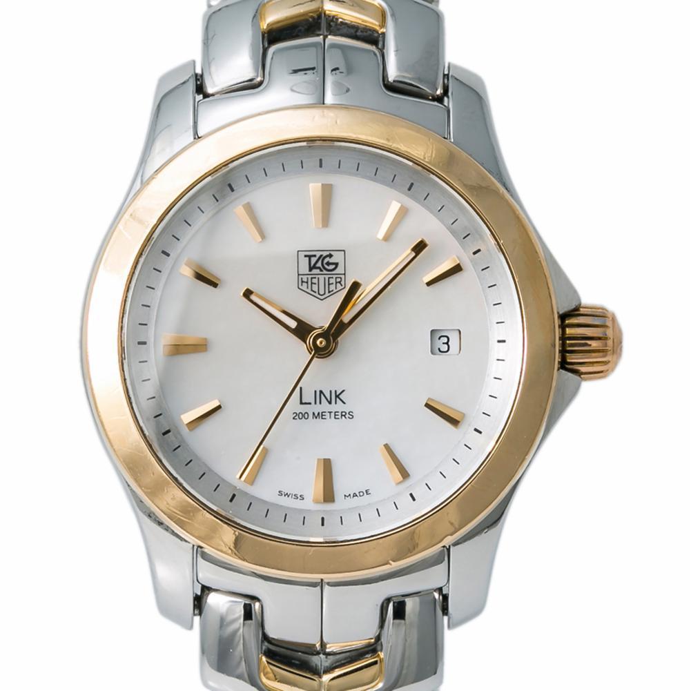 Tag Heuer Link WJF1352 Women Quartz Watch Two-Tone Gold Plated SS MOP Dial 26MM
