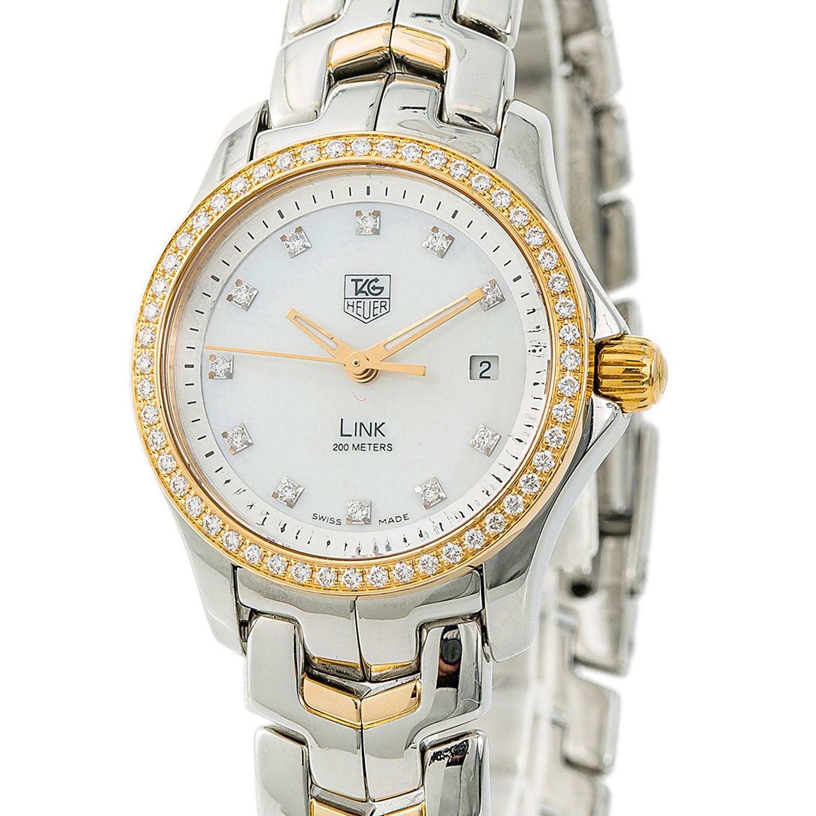 Women's TAG Heuer Link WJF1354 Women’s Quartz Watch Mother of Pearl Dial Two-Tone