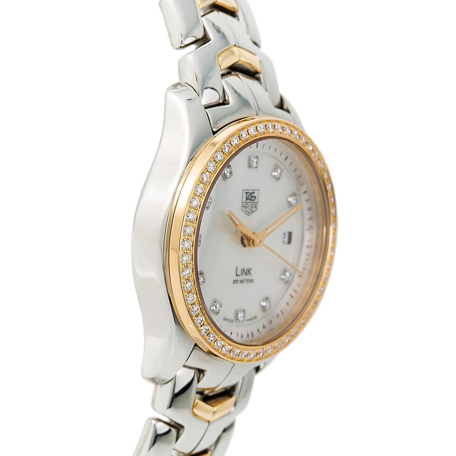 TAG Heuer Link WJF1354 Women’s Quartz Watch Mother of Pearl Dial Two-Tone 1