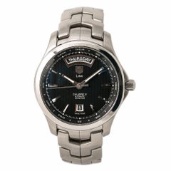 TAG Heuer Link WJF2010 Men's Automatic Day-Date Watch Black Dial Stainless