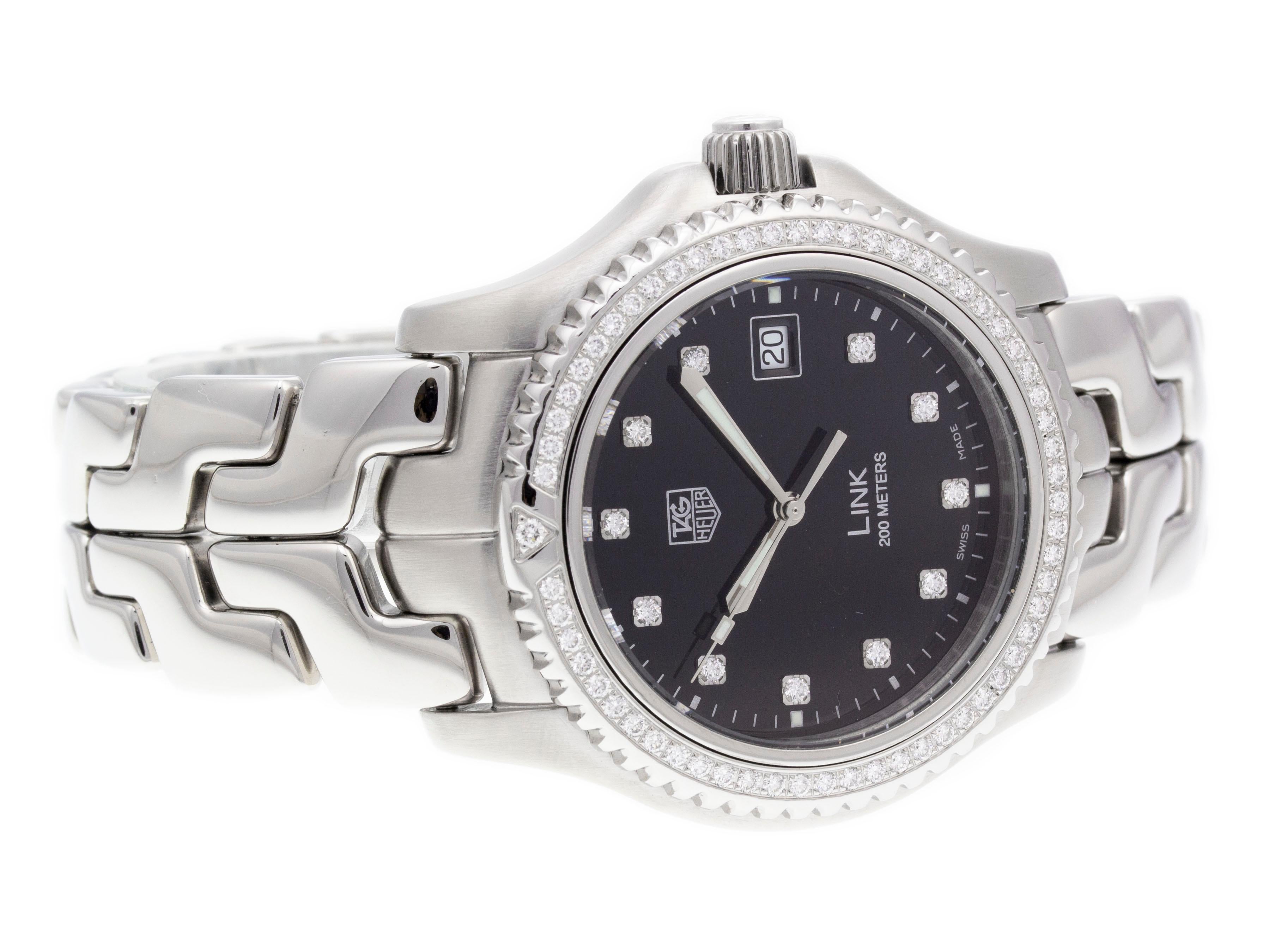 tag heuer link diamond mens
