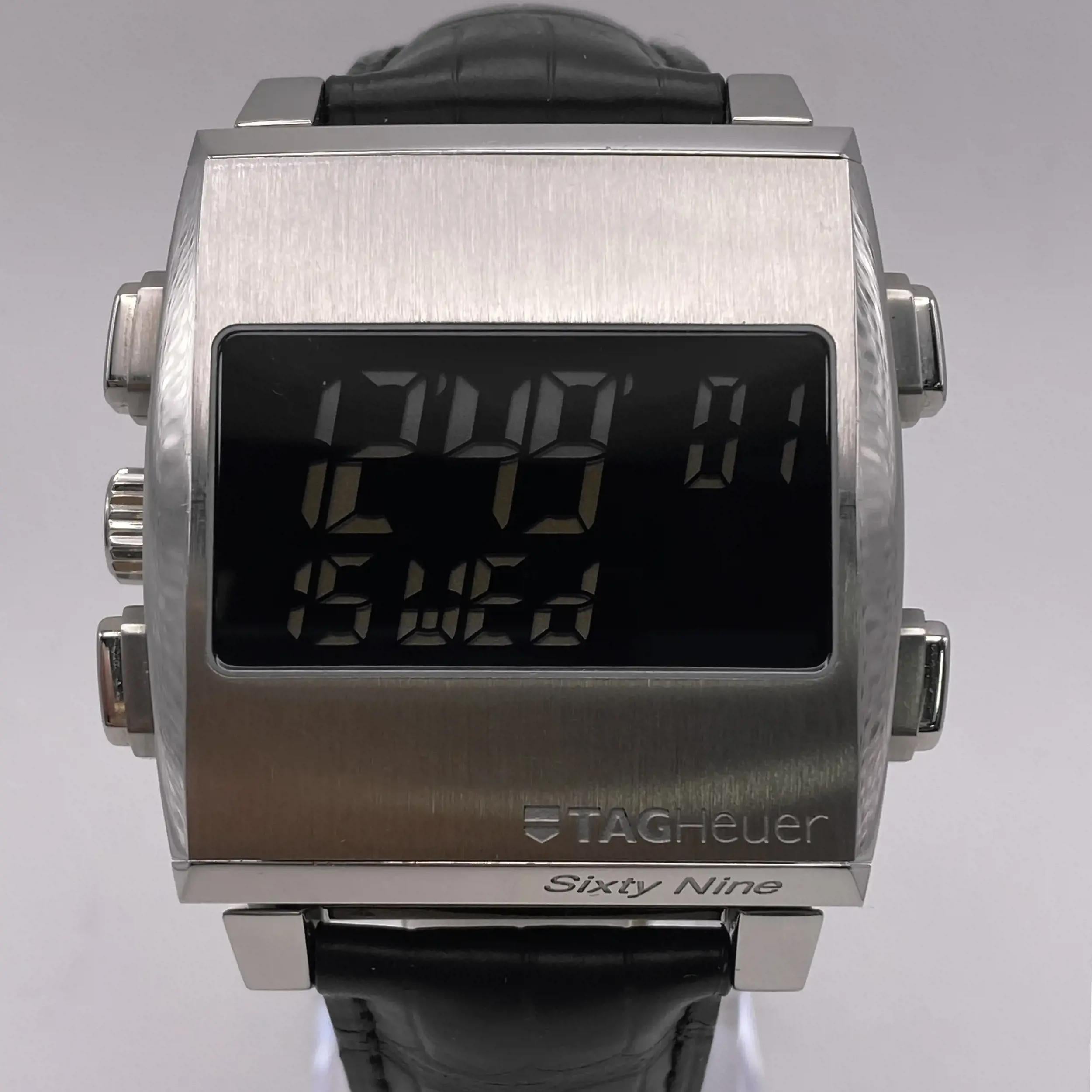 Men's Tag Heuer Monaco 69 Steel Black Dial Analog-Digital Flip Men Watch CW9110.FC6177