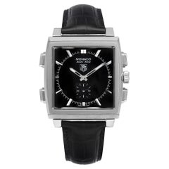 Used Tag Heuer Monaco 69 Steel Black Dial Analog-Digital Flip Men Watch CW9110.FC6177