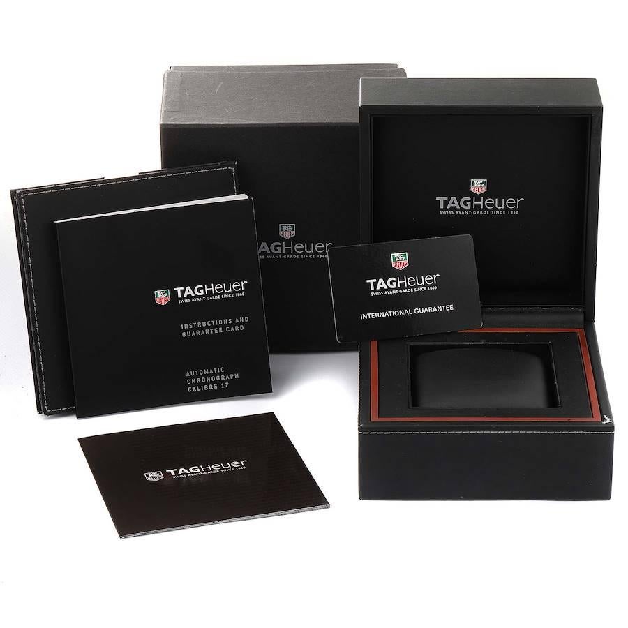 Tag Heuer Monaco Automatic Black Strap Steel Mens Watch CW2111 Box Card For Sale 5