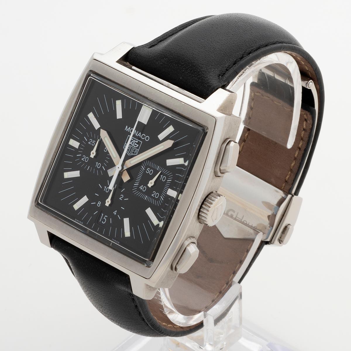 TAG Heuer Monaco Black CW111-0, circa 1998, Excellent Condition In Excellent Condition In Canterbury, England
