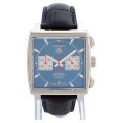 Tag Heuer Monaco 'Blue' AKA "Steve McQueen" Wristwatch Ref CAW2111. Year 2017