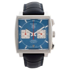 Reloj de pulsera Tag Heuer Monaco "azul" Ref CAW2111, (Steve McQueen). Conjunto completo 2015.