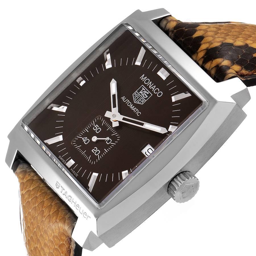 Tag Heuer Monaco Bronze Zifferblatt Python Riemen Stahl Herrenuhr WW2115 im Angebot 2