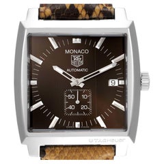 Tag Heuer Monaco Bronze Zifferblatt Python Riemen Stahl Herrenuhr WW2115