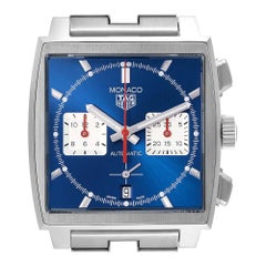 Tag Heuer Monaco Calibre 02 Blue Dial Steel Mens Watch CBL2111 Unworn