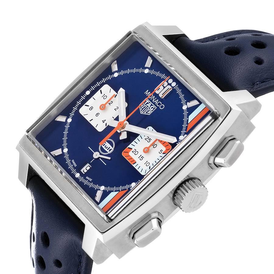 TAG Heuer Monaco Calibre 02 Gulf Edition Steel Mens Watch CBL2115 Box Card 1