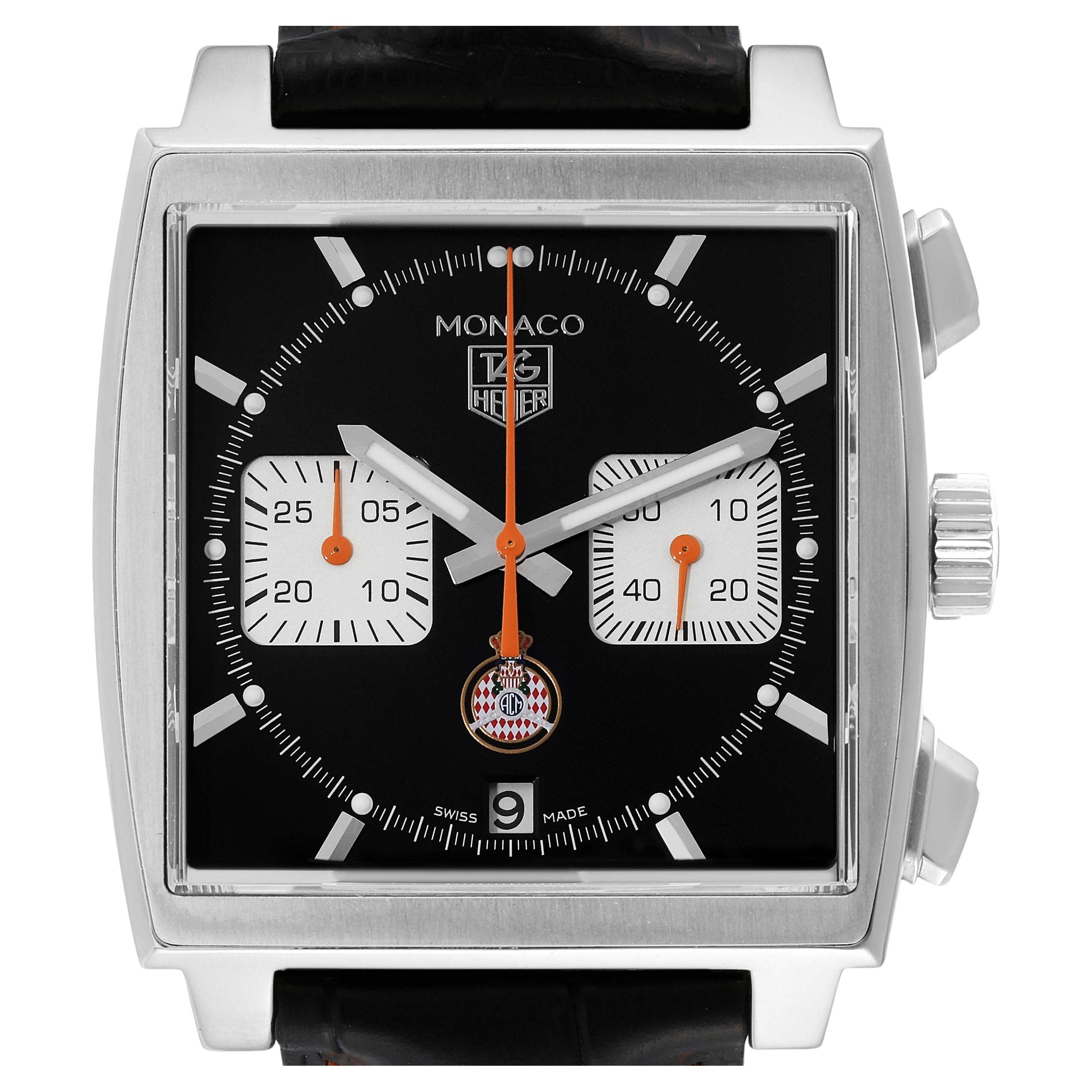 Tag Heuer Monaco Calibre 12 ACM Limited Edition Watch CAW211K Box Card For Sale