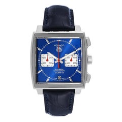 Tag Heuer Monaco Calibre 12 Blue Dial Steel Mens Watch CAW2111