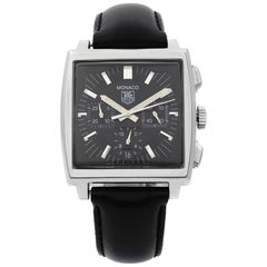 TAG Heuer Monaco Chronograph Stahl Schwarzes Zifferblatt Automatik Herrenuhr CW2111.FC6171