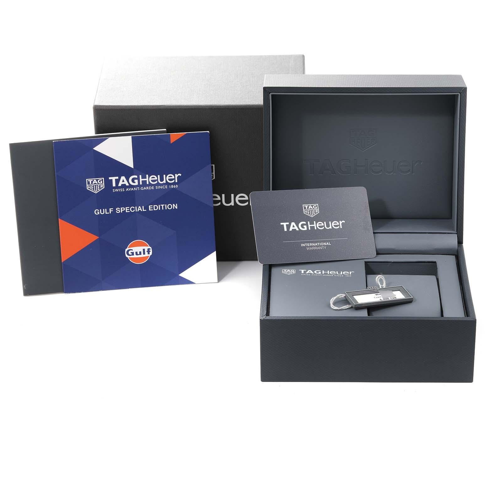 Tag Heuer Monaco Gulf 2018 Chronographe en acier pour hommes CAW211R Boîte Card 5