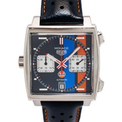 Tag Heuer Monaco Gulf 39MM CAW211R.FC6401 Orange Blue Chrono Automatic Watch