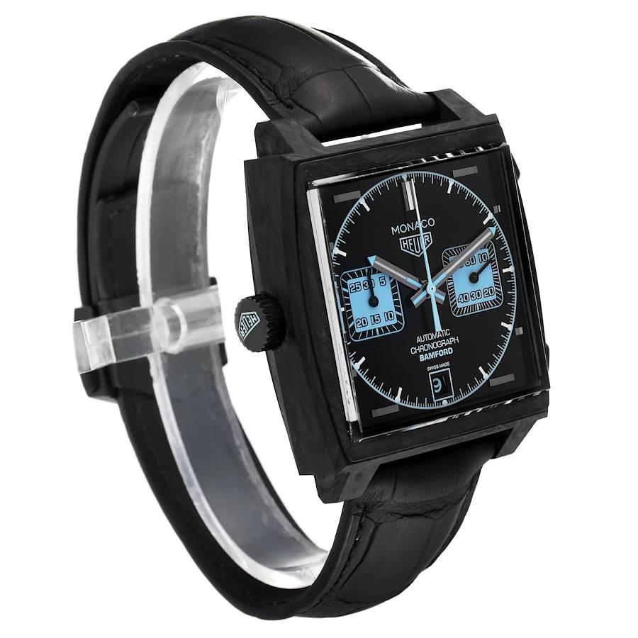 Tag Heuer Monaco Limited Edition Black Dial Carbon Mens Watch CAW2190 Unworn In Excellent Condition In Atlanta, GA