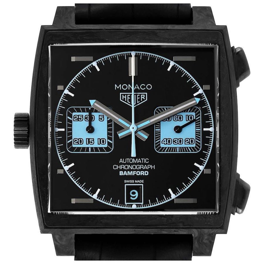 Tag Heuer Monaco Limited Edition Schwarzes Zifferblatt Carbon Herrenuhr CAW2190 Ungetragen