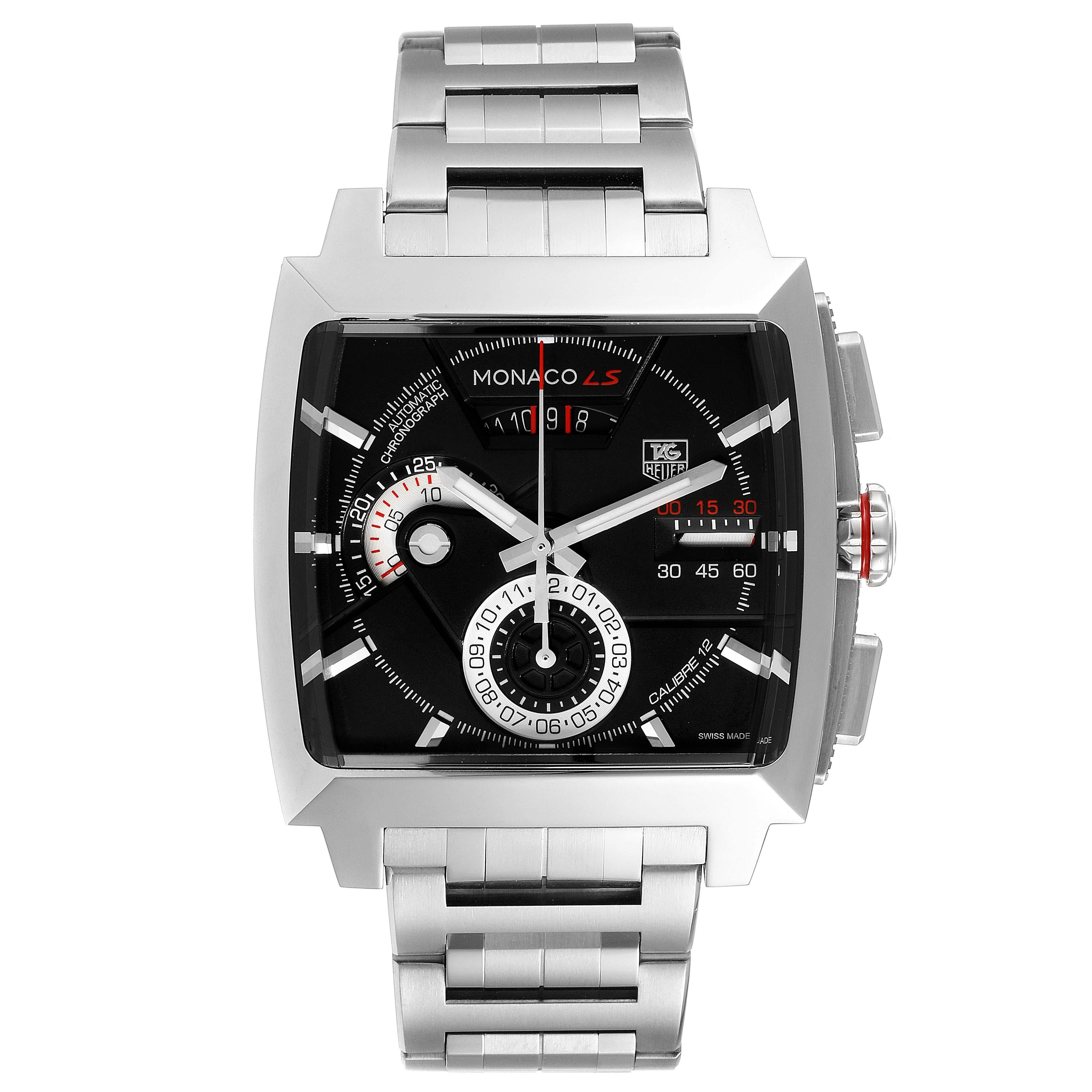 TAG Heuer Monaco LS Chronograph Stahl-Herrenuhr CAL2110 im Zustand „Hervorragend“ im Angebot in Atlanta, GA
