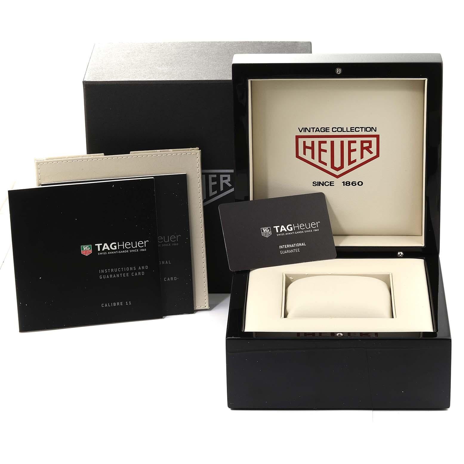 Men's Tag Heuer Monaco McQueen Limited Edition Steel Mens Watch CAW211D Box Card For Sale