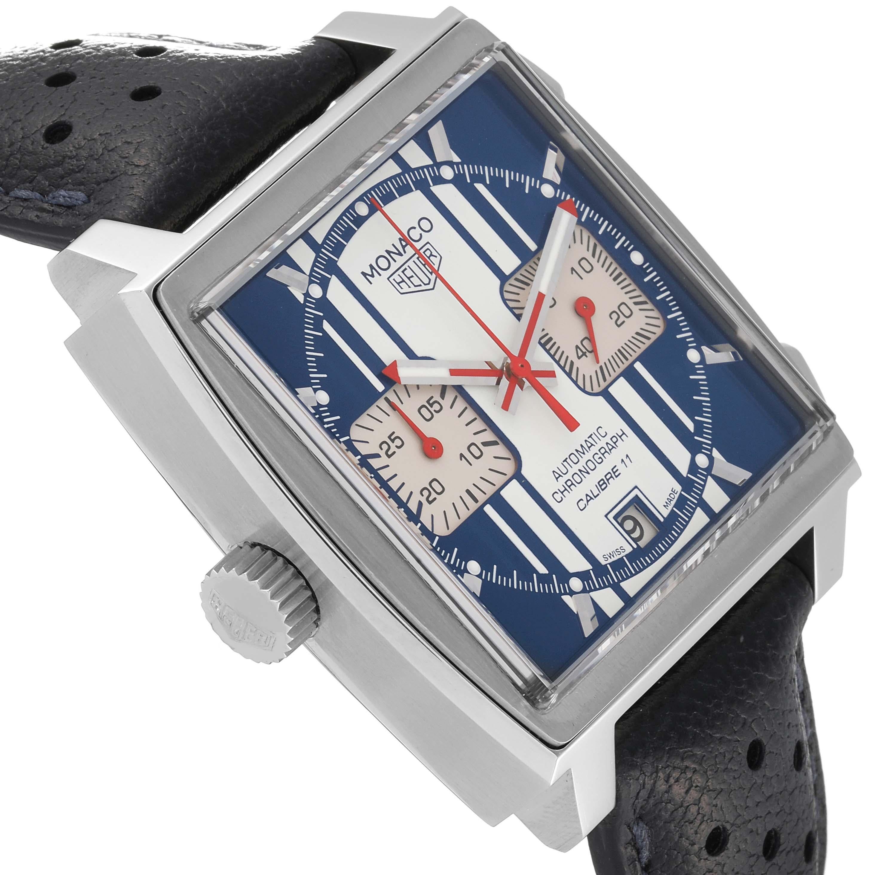 Tag Heuer Monaco McQueen Limited Edition Steel Mens Watch CAW211D Box Card For Sale 1