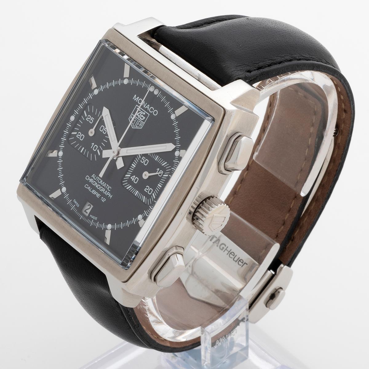Tag Heuer Monaco Wristwatch Ref CAW2110. Cal 12 Mvmt, 39mm Case, Yr 2010. In Excellent Condition In Canterbury, England