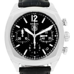 Used TAG Heuer Monza Black Dial Chronograph Steel Men's Watch CR2113