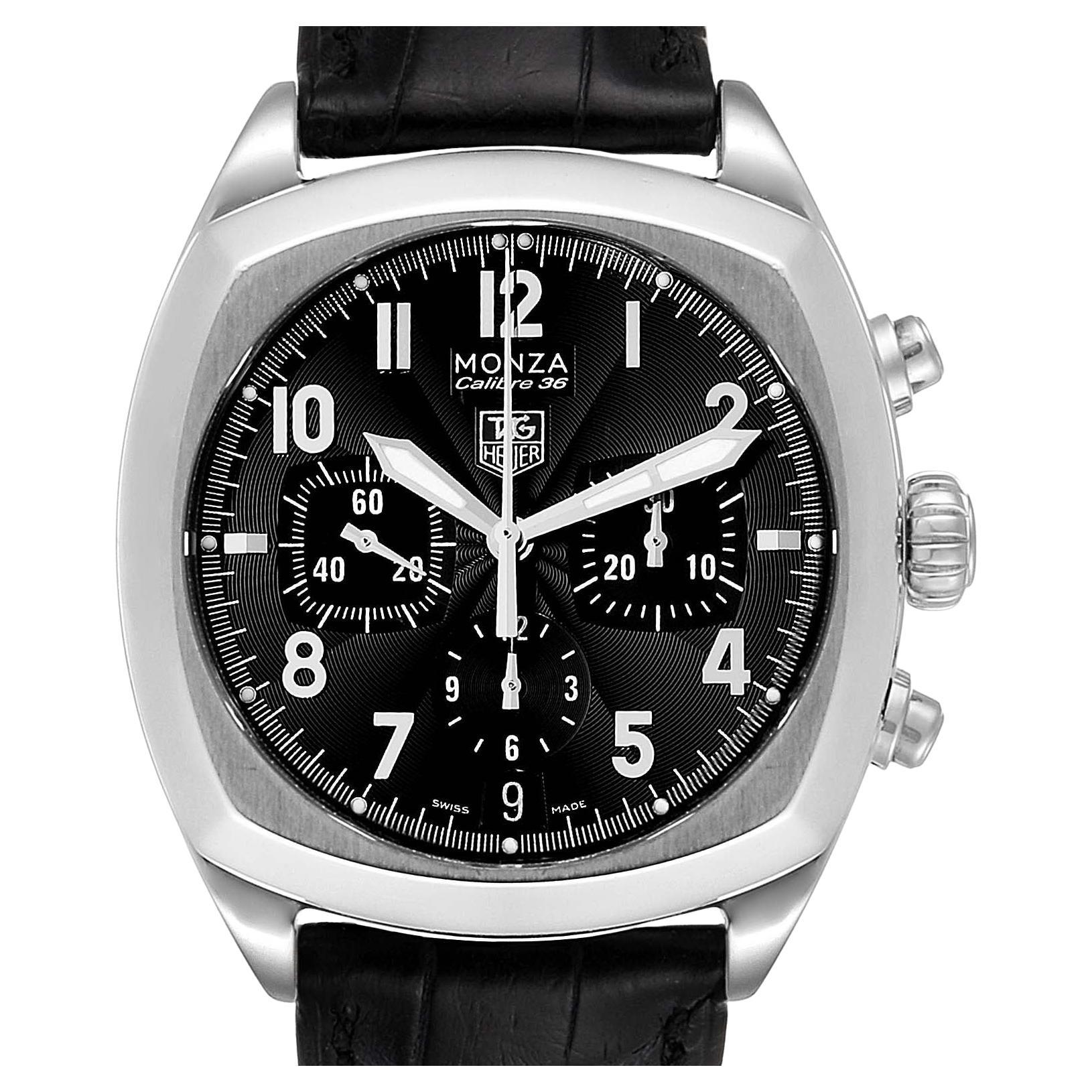 TAG Heuer Monza Calibre 36 Chronograph Steel Mens Watch CR5110 For Sale