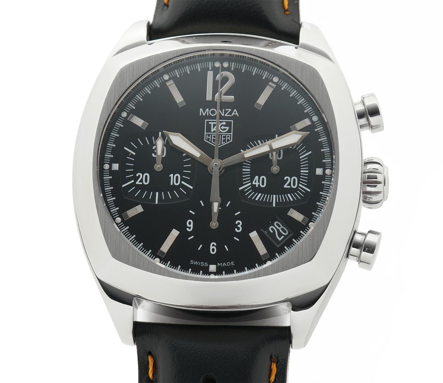 Tag Heuer Monza CR2113.FC6164, Black Dial, Certified and Warranty In Excellent Condition In Miami, FL