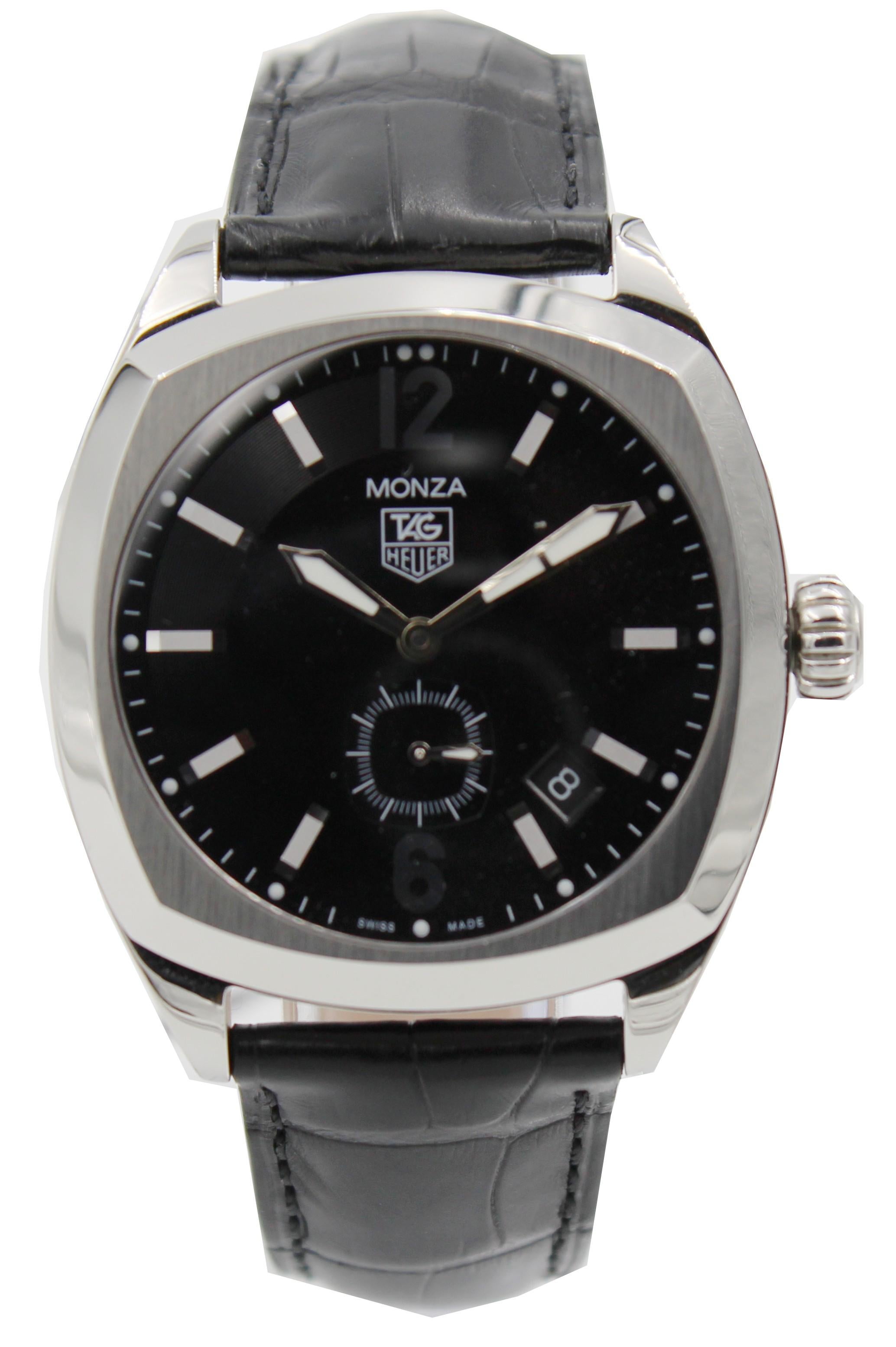 TAG Heuer Monza WR2110 Men's Automatic Watch Black Dial Stainless Steel 1