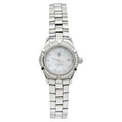 Tag Heuer Mother Of Pearl Diamond Stainless Aquaracer Women's Wristwatch 27 mm