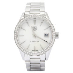 TAG Heuer Mother Of Pearl Diamond Stainless Steel Carrera Wristwatch 32 mm