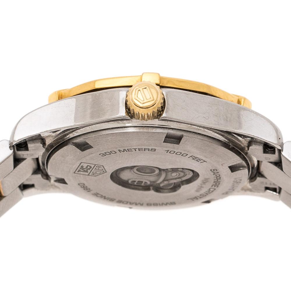 Tag Heuer Mother of Pearl Two-Tone Aquaracer WAF1424 Women's Wristwatch 27 mm In Fair Condition In Dubai, Al Qouz 2