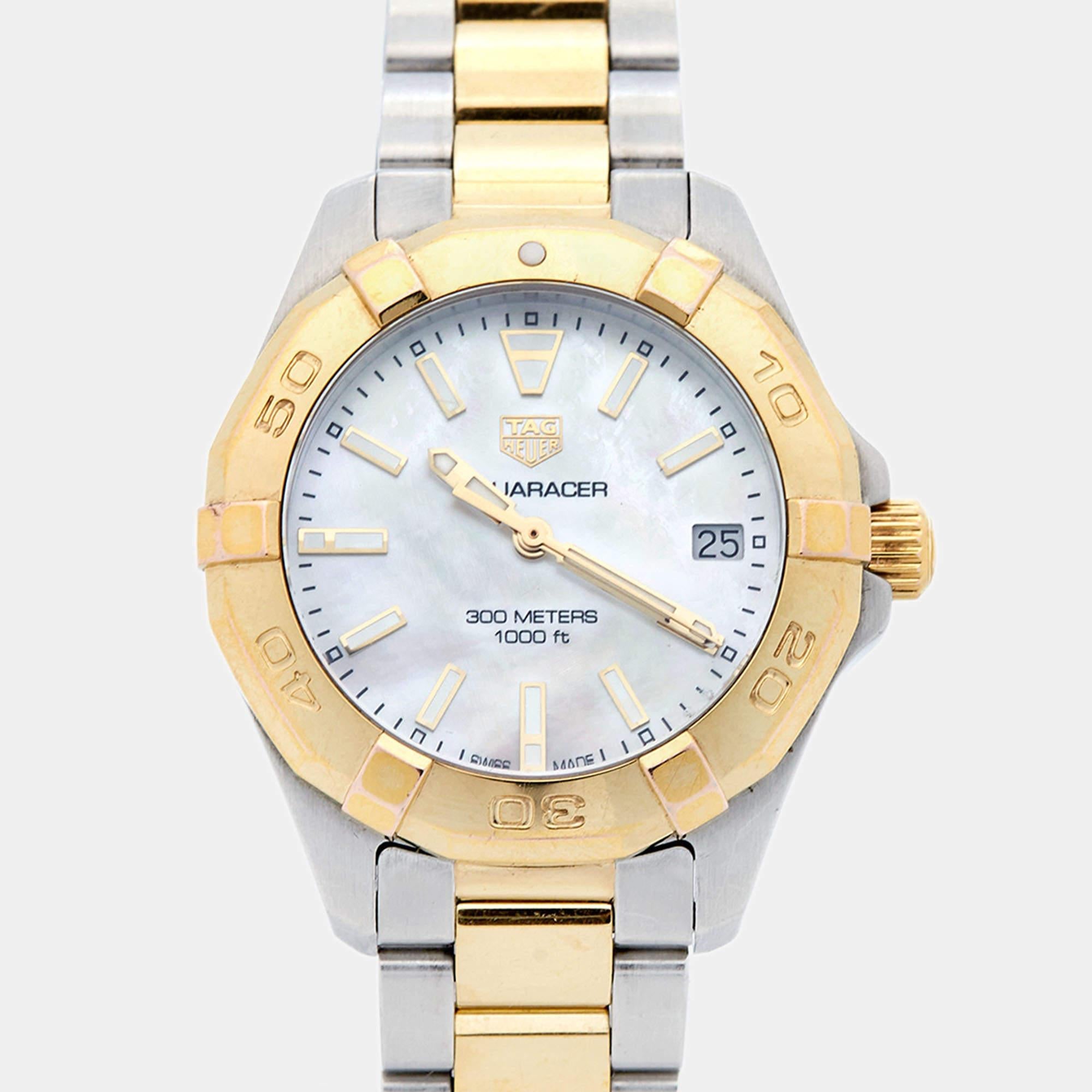 TAG Heuer Mother of Pearl Two Tone Stainless Steel Aquaracer WBD1320.BB0320  3