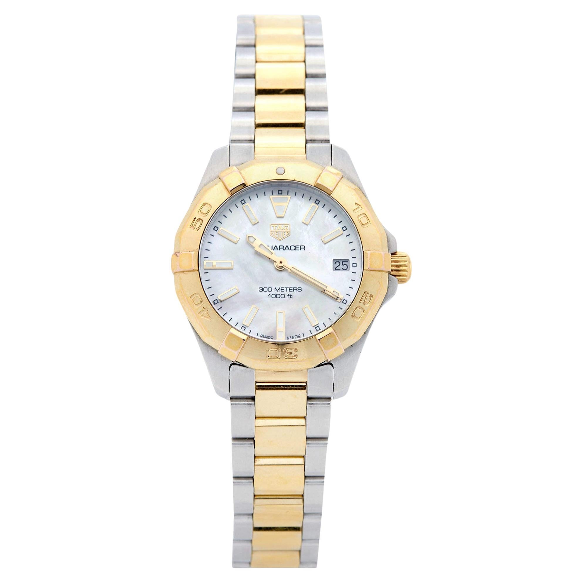 TAG Heuer Mother of Pearl Two Tone Stainless Steel Aquaracer WBD1320.BB0320 