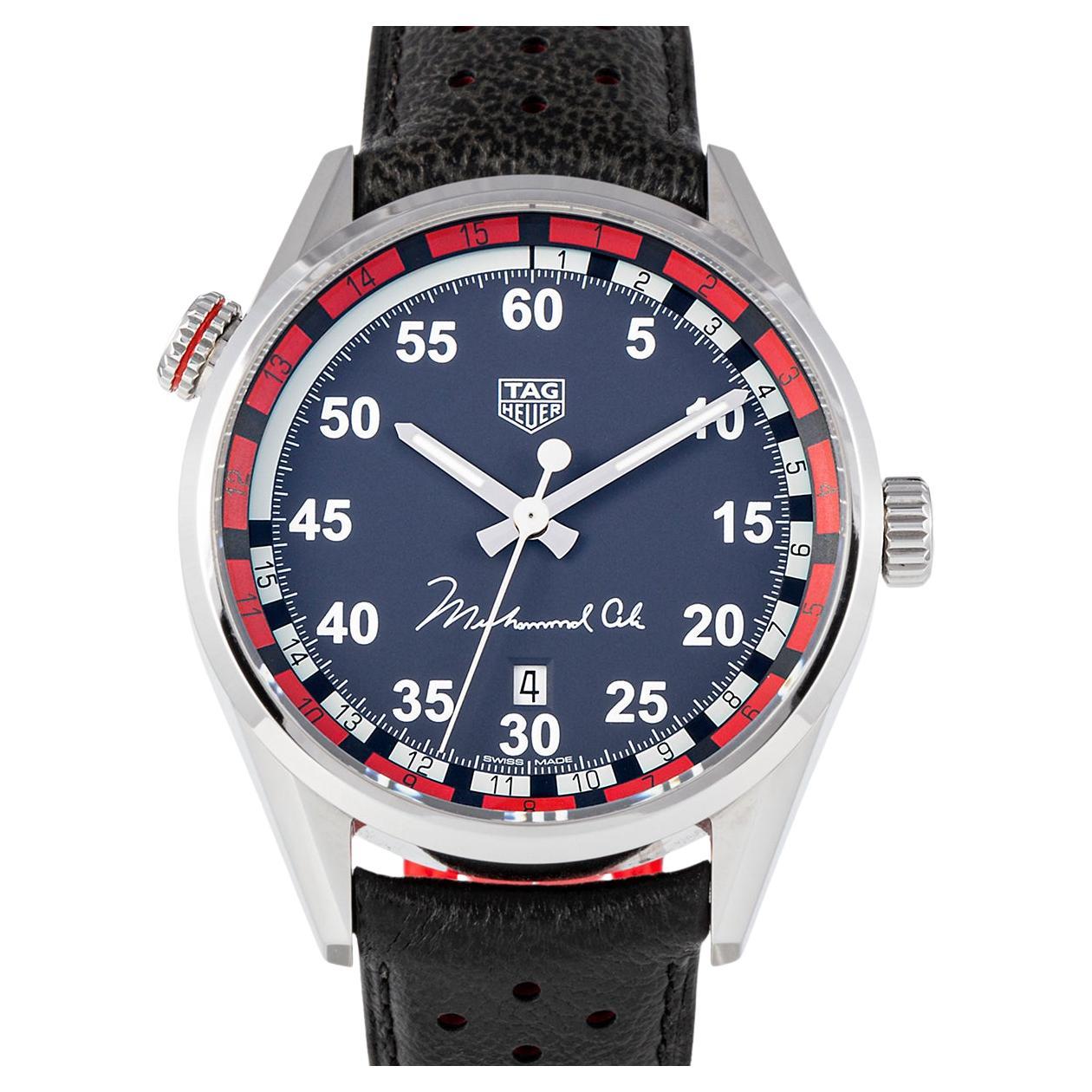 Tag Heuer Muhammad Ali Spezial Edition Stahlgehäuse, Lederarmband