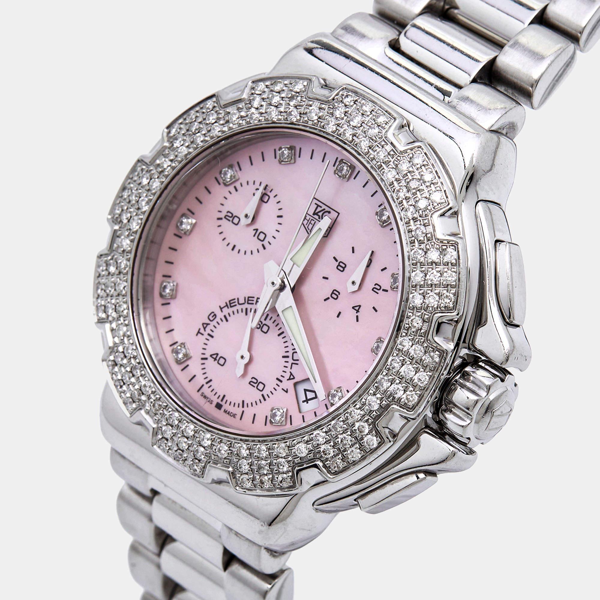 Tag Heuer Pink Mother Of Pearl Diamond Stainless Steel Formula 1 CAC1311.BA0852  4